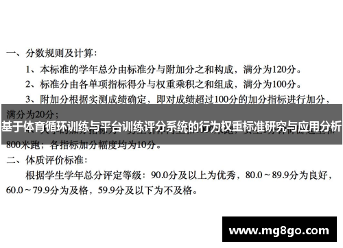 基于体育循环训练与平台训练评分系统的行为权重标准研究与应用分析